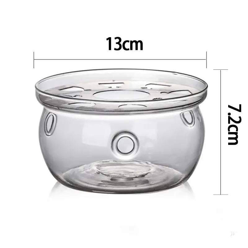 Glazen theepot warmhouder 13 cm voor een waxinelichtje