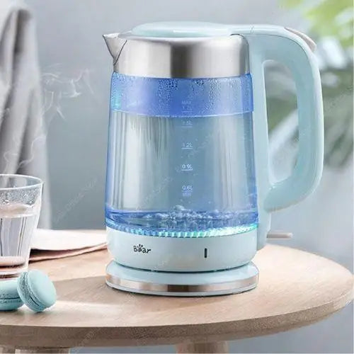 Glazen waterkoker 1,7 liter met blauwe LED-verlichting