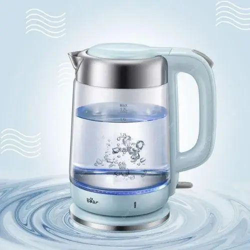 Glazen waterkoker 1,7 liter met blauwe LED-verlichting
