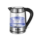 Glazen waterkoker 1,7 liter met zwarte RVS accenten