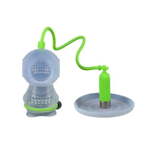 Groene siliconen thee-infuser in duikervorm