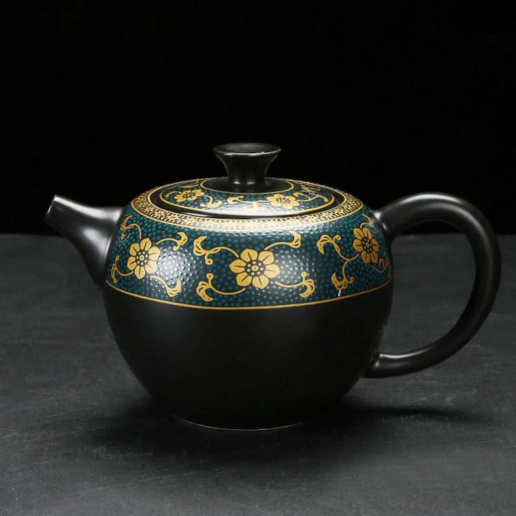 Hoogwaardige Chinese zwarte en gouden theeset
