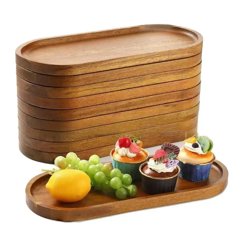 Houten theedienblad