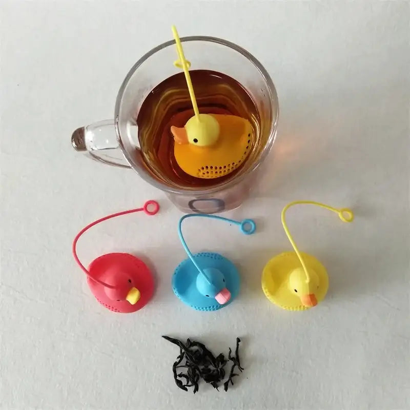 Siliconen thee-infuser in gele eendvorm – afbeelding 10