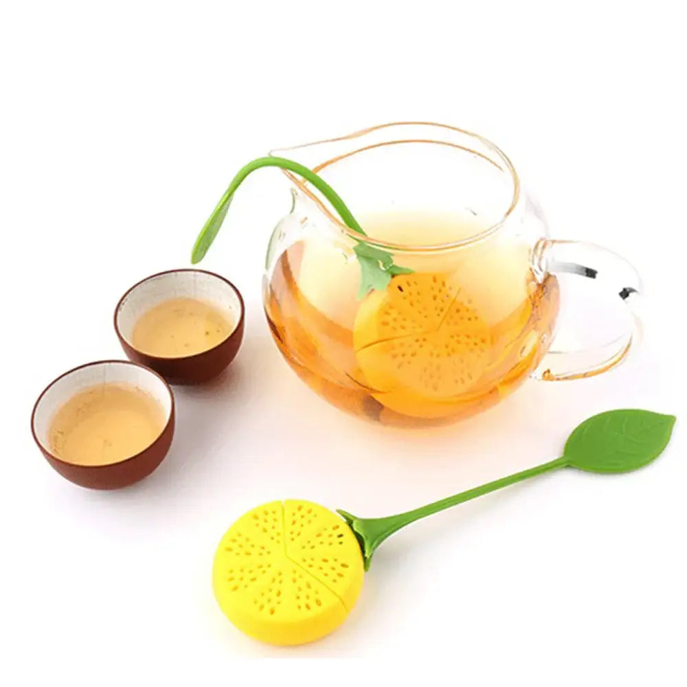 Siliconen thee-infuser in citroenvorm voor de koprand – afbeelding 4