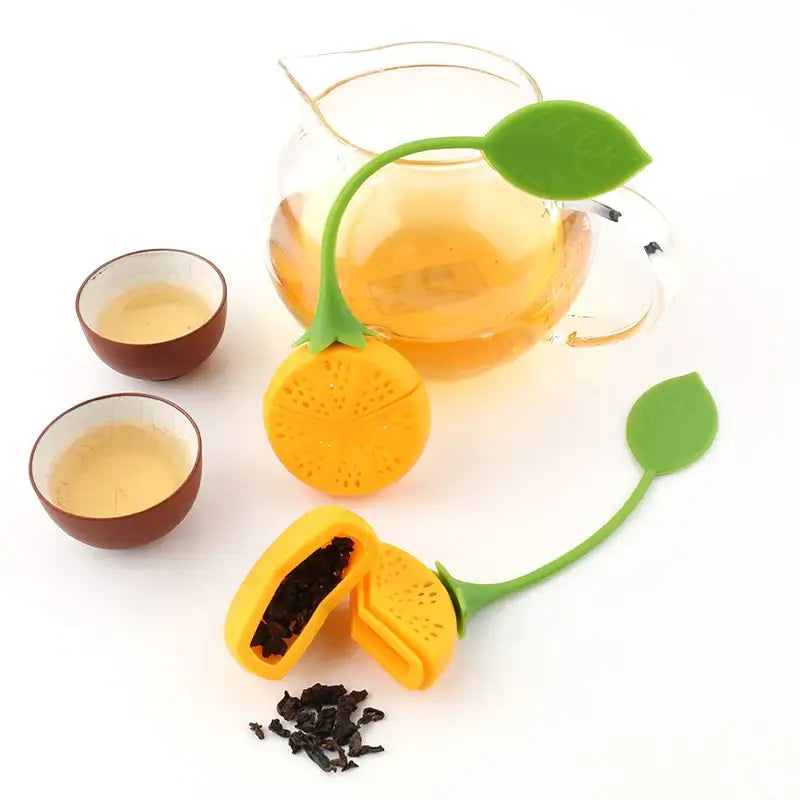 Siliconen thee-infuser in citroenvorm voor de koprand – afbeelding 3