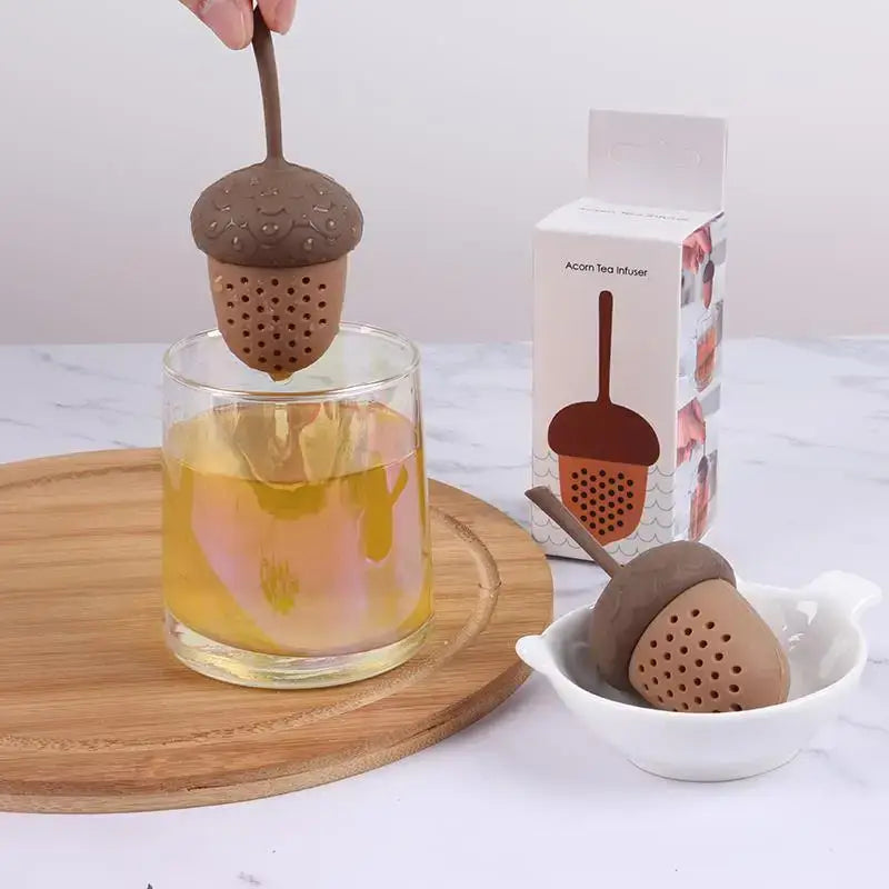 Siliconen thee-infuser in eikelvorm – 29 g – afbeelding 2