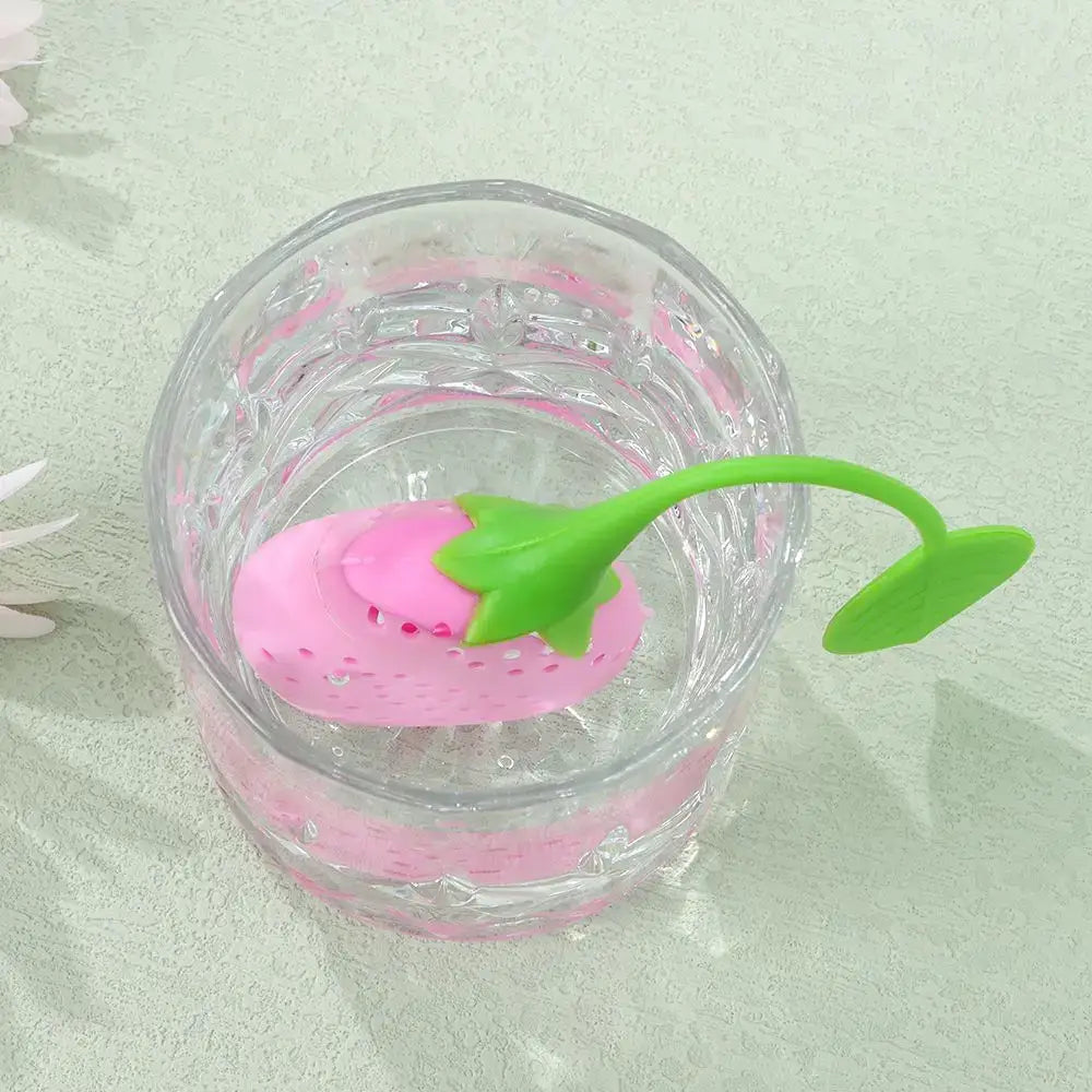 Siliconen thee-infuser in aardbeivorm