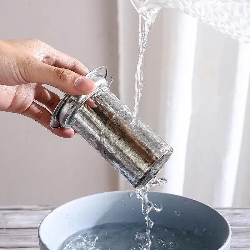RVS theefilter met deksel voor kop of theepot
