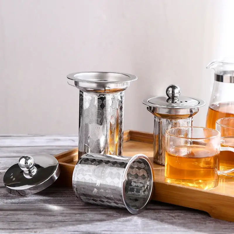 RVS theefilter met deksel voor kop of theepot – afbeelding 8
