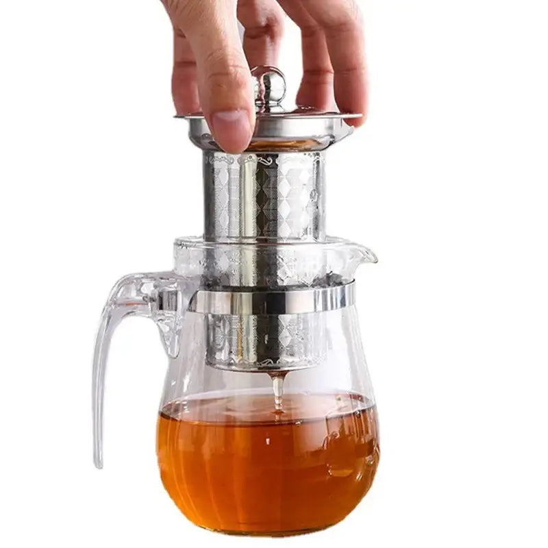 RVS theefilter met deksel voor kop of theepot