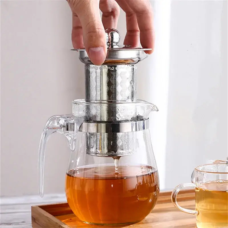 RVS theefilter met deksel voor kop of theepot