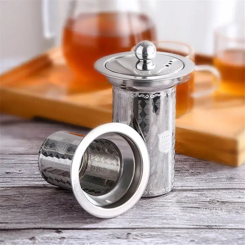 RVS theefilter met deksel voor kop of theepot
