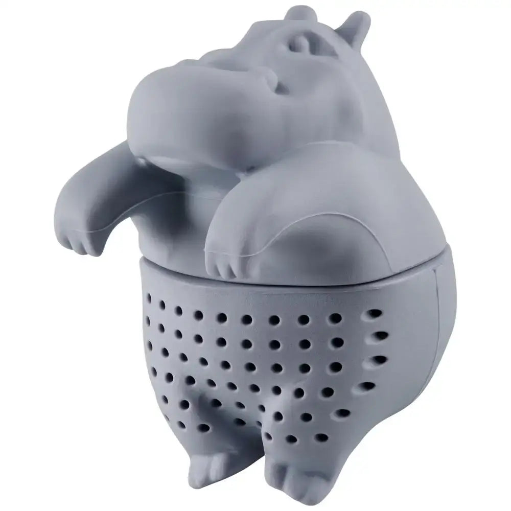 Siliconen thee-infuser nijlpaard voor losse thee – afbeelding 2