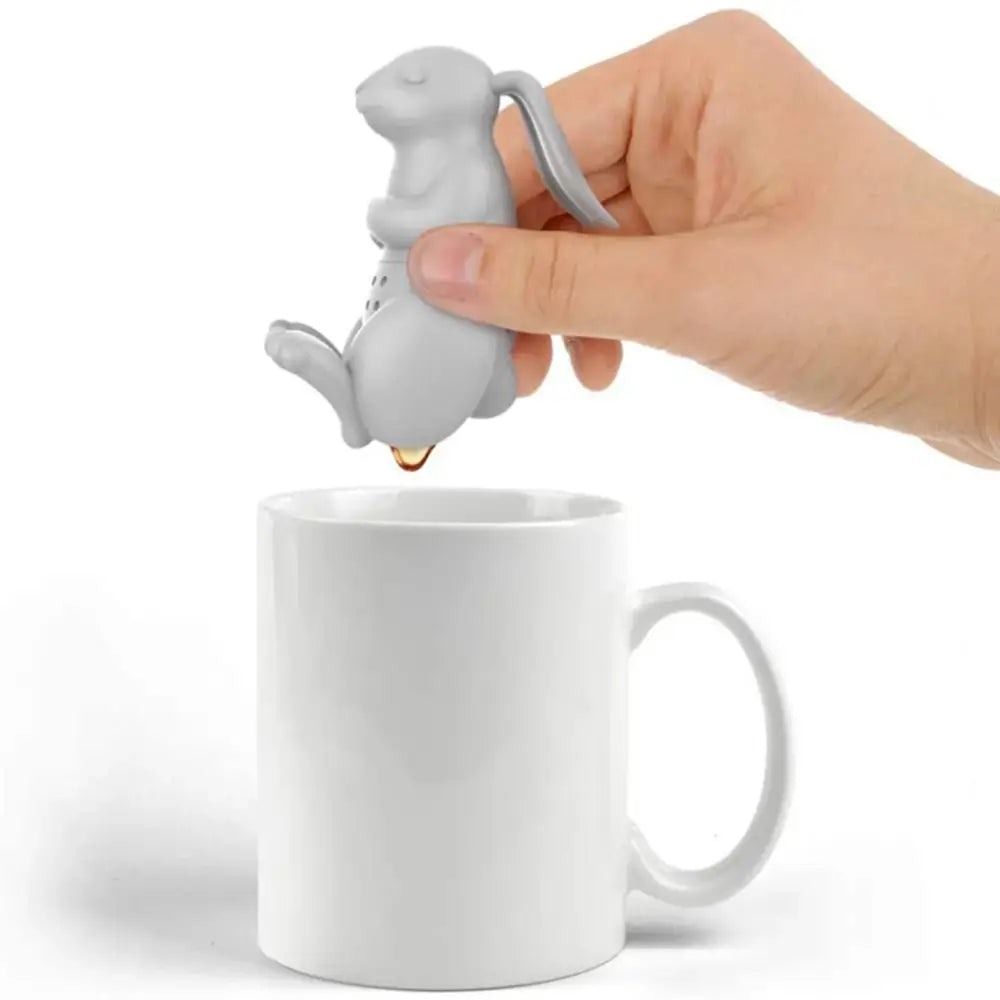 Siliconen thee-infuser konijn voor de rand van de kop