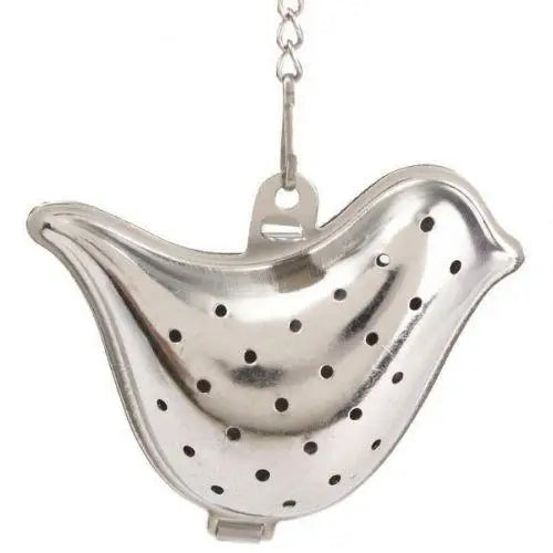 RVS thee-infuser in vogelvorm