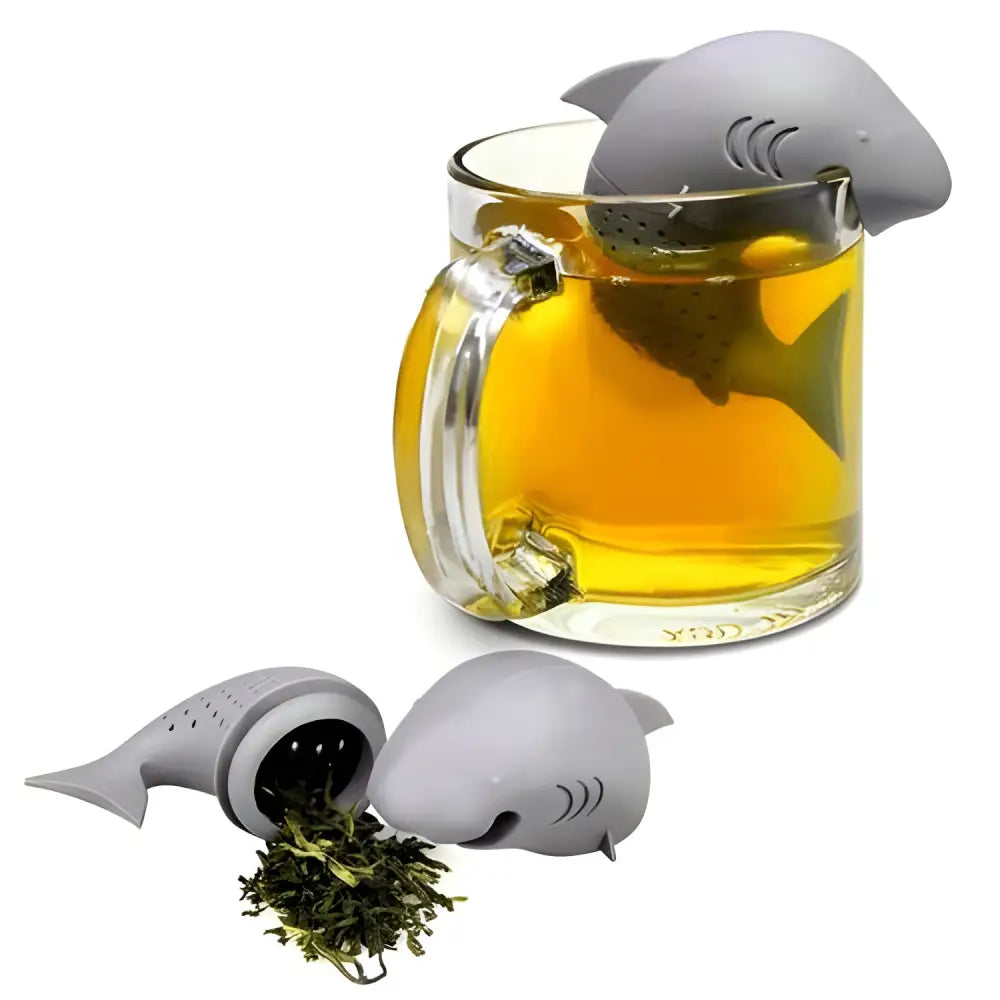 Siliconen thee-infuser haai voor de koprand – afbeelding 4