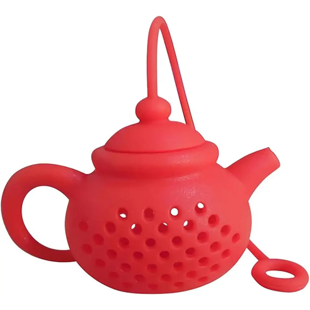 Siliconen thee-infuser in theepotvorm met koord – afbeelding 12