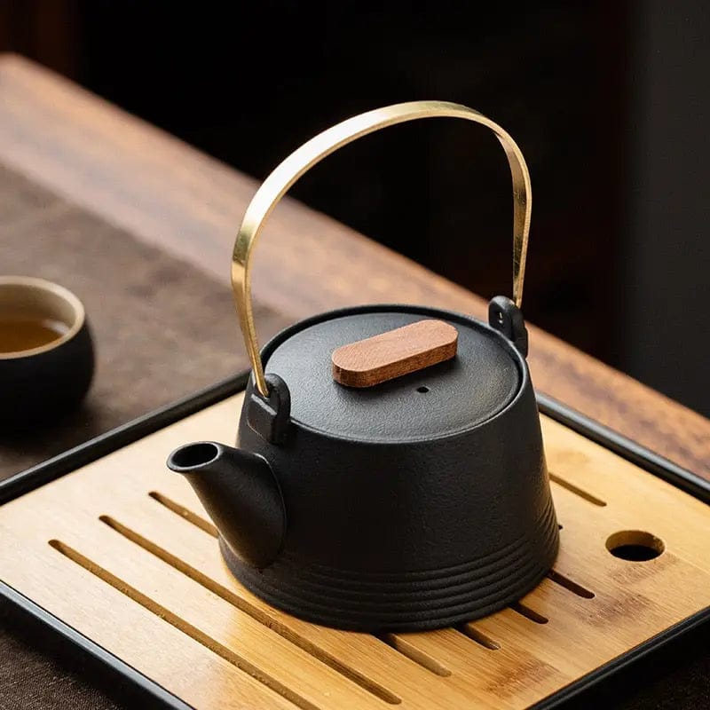 Japans design zwarte keramische theeset