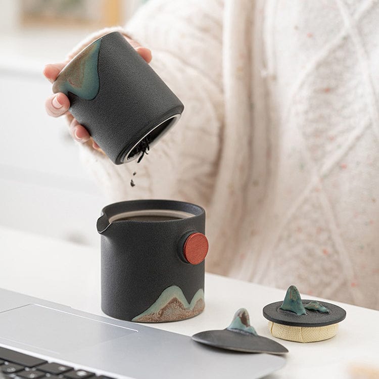 Japans reistheeservies Mountain Sun – theepot 230 ml met 2 kopjes