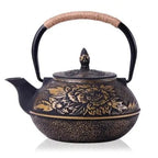 Japanse gietijzeren theepot, groot, bloem, 800 ml