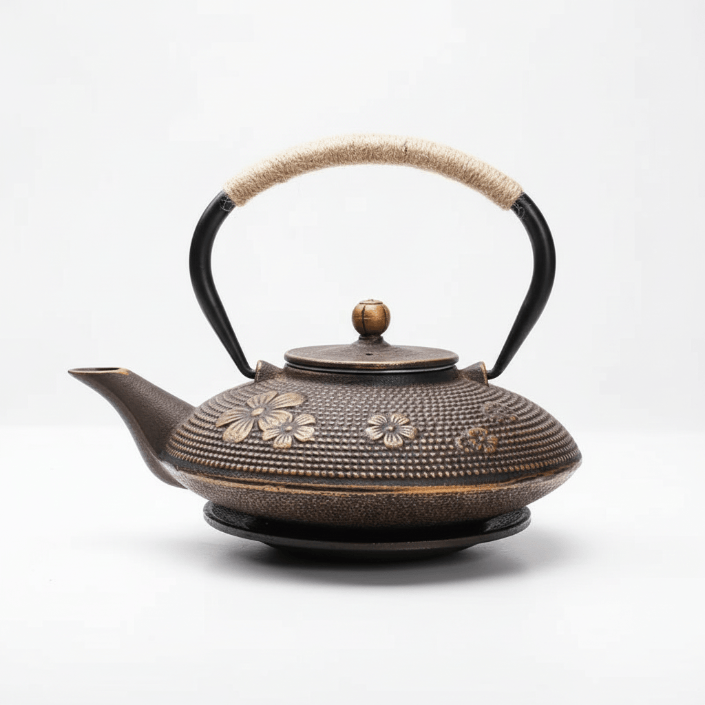Japanse gietijzeren theepot met gouden bloemen 800ML
