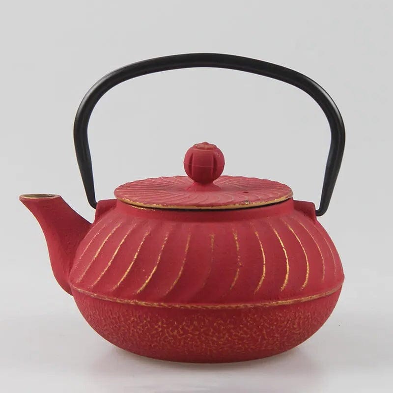Japanse gietijzeren theepot met gouden reliëfs 700ml