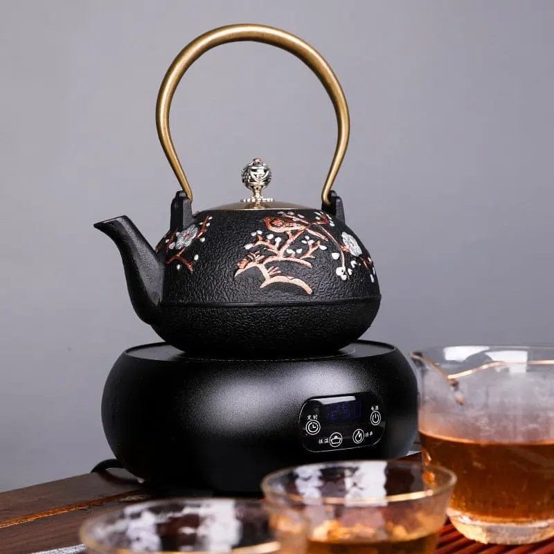 Japanse gietijzeren theepot met witte kersenbloesem, 1,2 liter