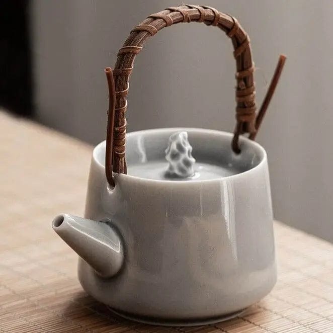Japanse hooggrijze porseleinen theepot 200 ml