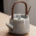 Japanse hooggrijze porseleinen theepot 200 ml