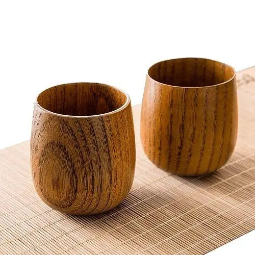 Japanse houten theekop (set van 2)
