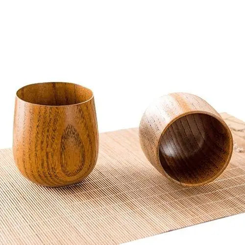 Japanse houten theekop (set van 2)