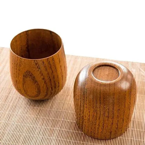 Japanse houten theekop (set van 2)