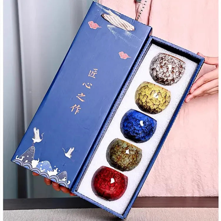 Japanse keramische theekommetjes – losse modellen of set van 5