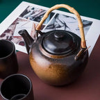 Japanse keramische theepot bruin bamboe 500ML