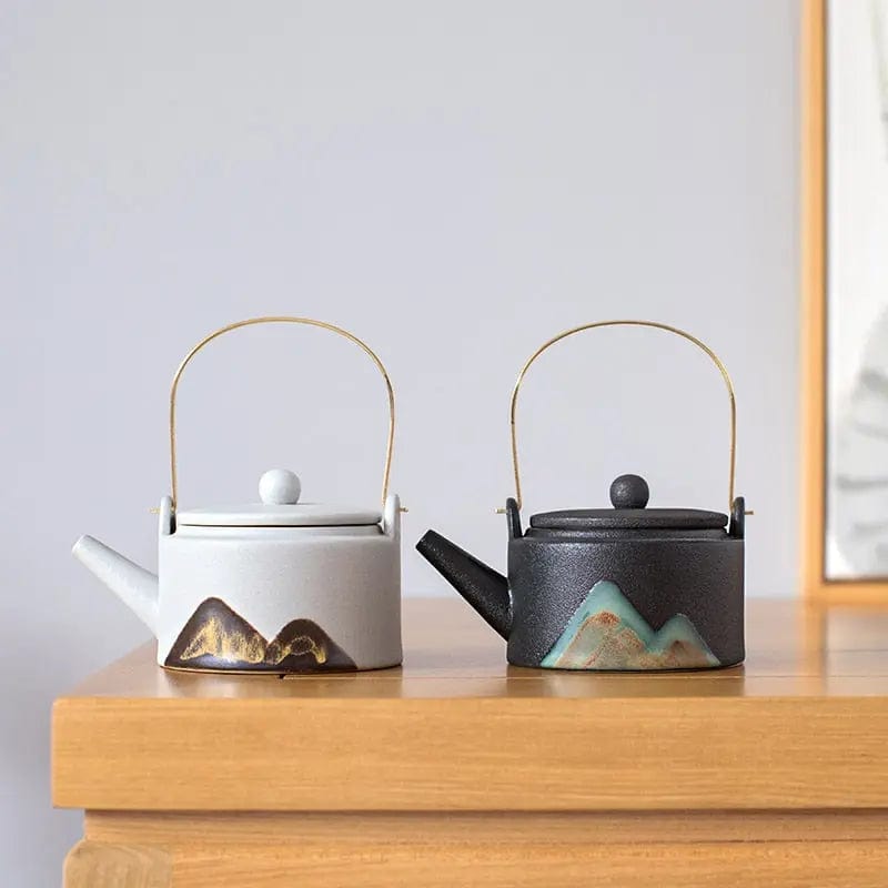 Japanse keramische theepot met bergpatroon 220 ml