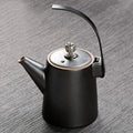 Japanse keramische theepot met hoog design, zwart, 300 ml