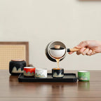 Japanse keramische theeset met draaibare theepot 250 ml en 4 kopjes