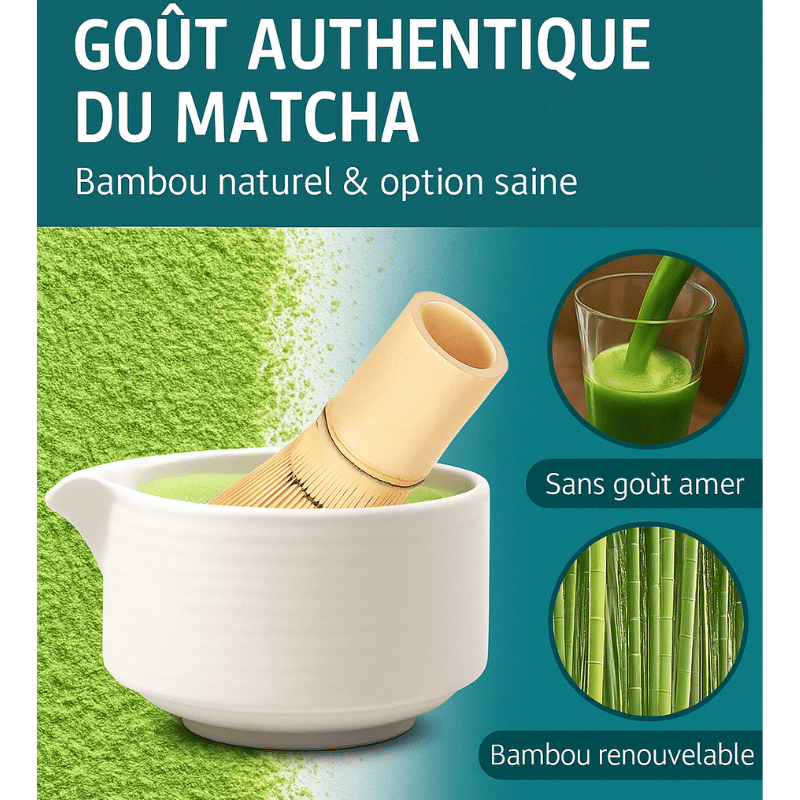 Japanse matcha set 4-delig – kom met schenktuit en garde