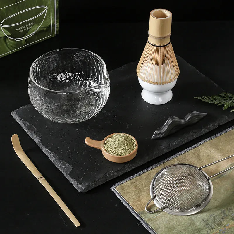 Japanse matcha set – 4- of 7-delig van glas en bamboe