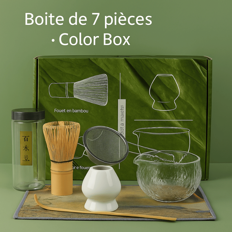 Japanse matcha set – 4- of 7-delig van glas en bamboe
