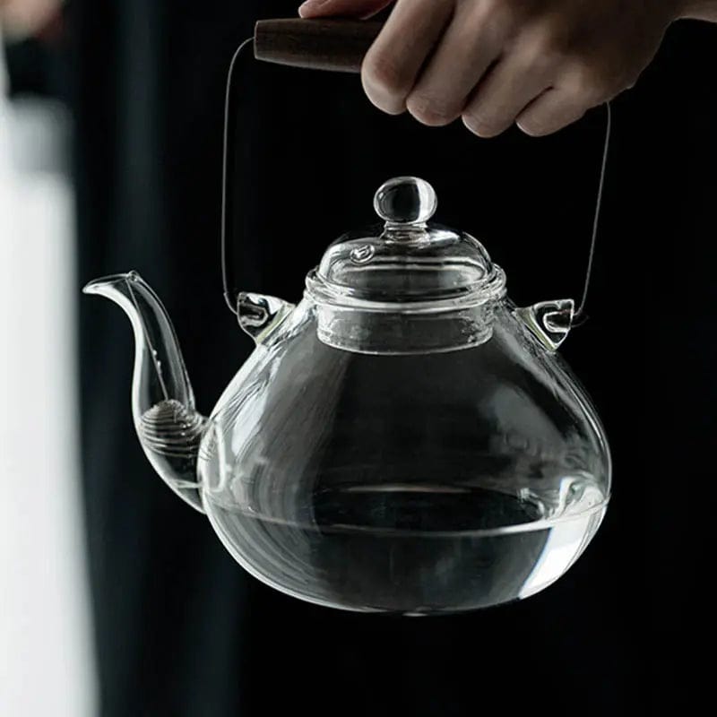 Japanse peervormige glazen theepot 1L
