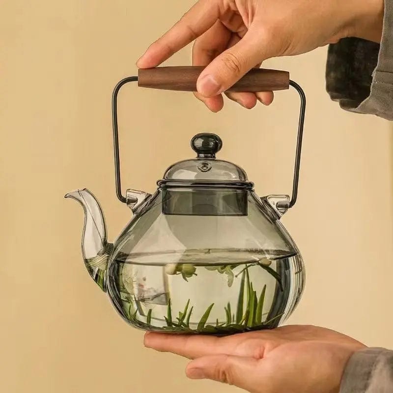 Japanse peervormige glazen theepot 1L