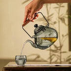 Japanse peervormige glazen theepot 1L
