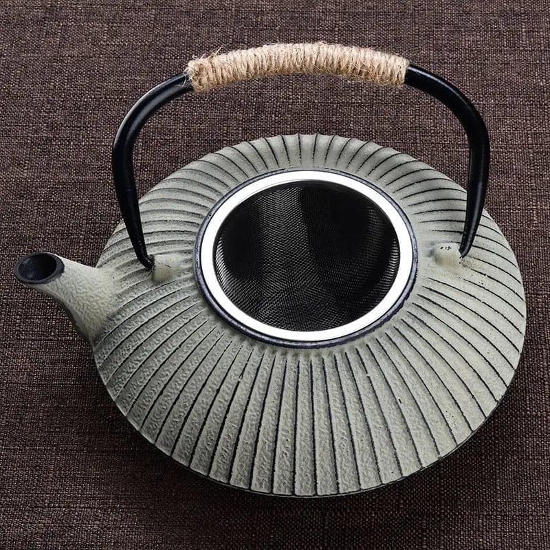 Japanse platte gietijzeren theepot 800ml