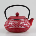 Japanse rode gietijzeren theepot met cirkelpatroon 600 ml