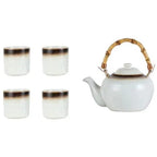 Japanse witte keramische bamboe theepot 500ML