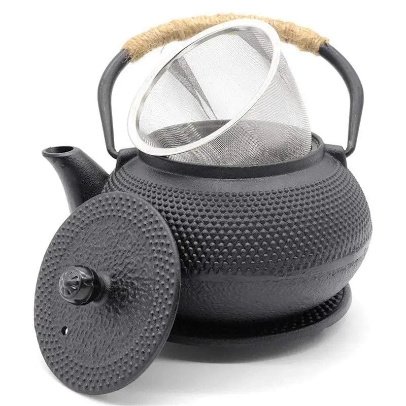 Japanse zwarte geëmailleerde gietijzeren theepot 600ML - 1,2L