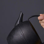Japanse zwarte gietijzeren theepot 1,1L