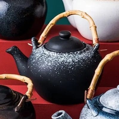 Japanse zwarte keramische bamboe theepot 800ML